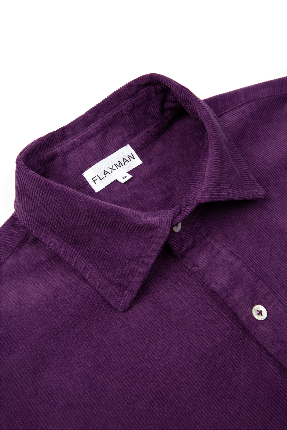 トップス 1950s open collar purple corduroy shirt vintage-washed