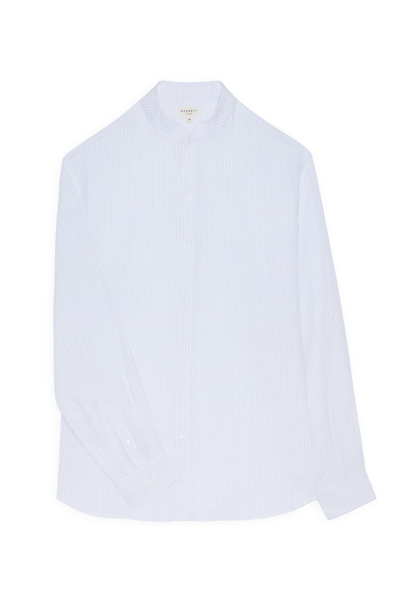 Salina Linen Shirt Blue and White Stripe