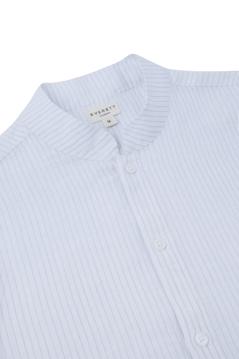 Salina Linen Shirt Blue and White Stripe