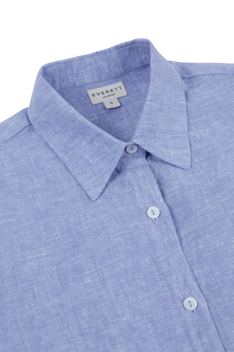 Women's Signature Linen Shirt Ocean Blue