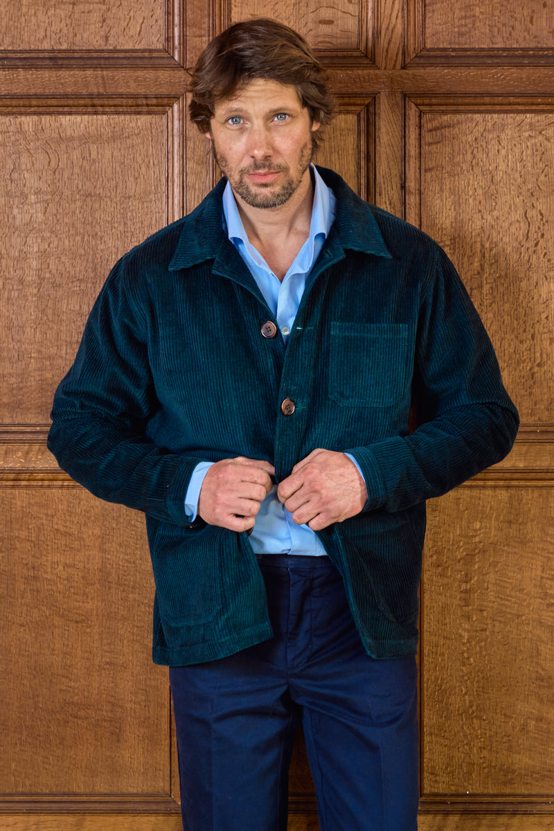 Men's Green Cord Utility Jacket