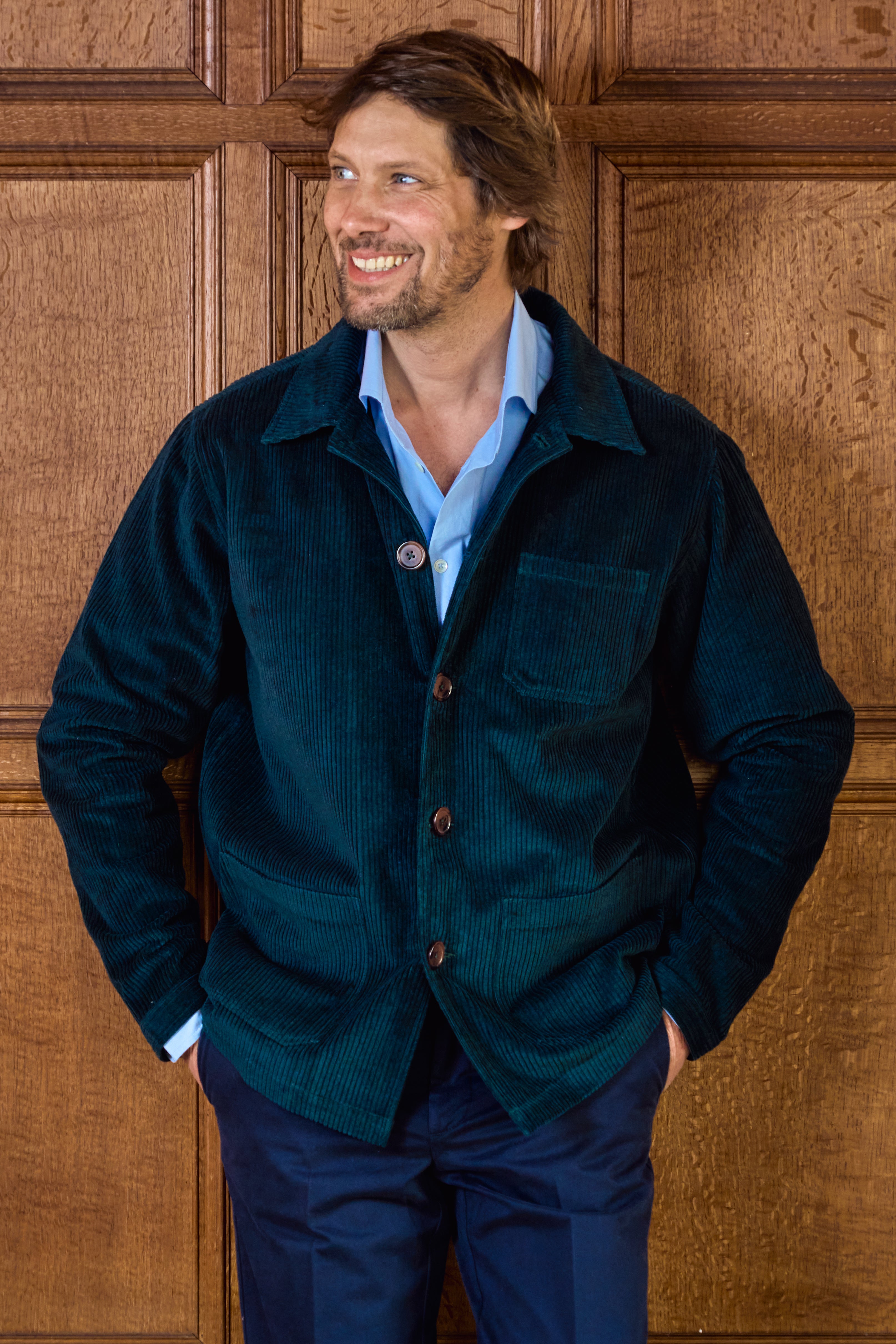 Men's Green Cord Utility Jacket