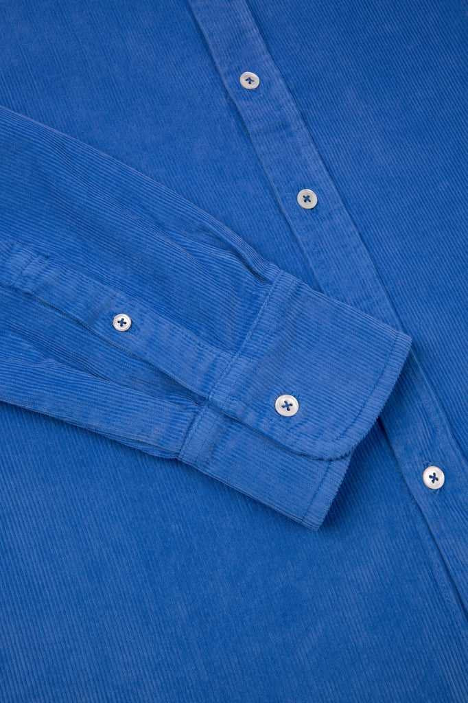 Cobalt Blue Regular Fit Corduroy Shirt