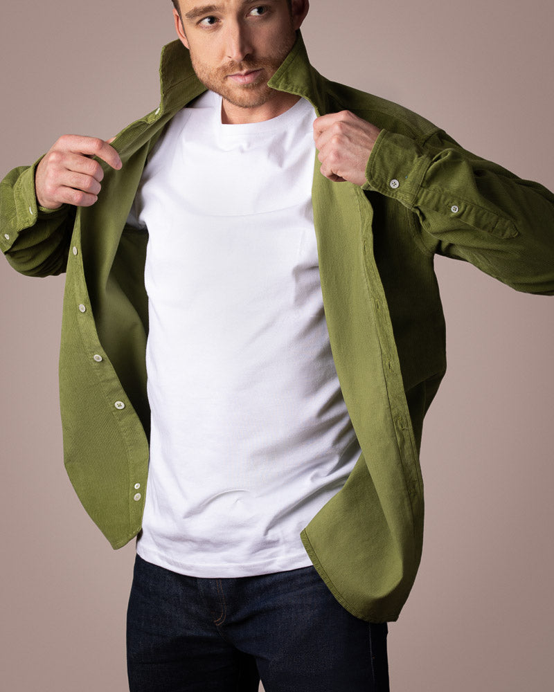 Buy Online Moss Green Cord Shirt UK