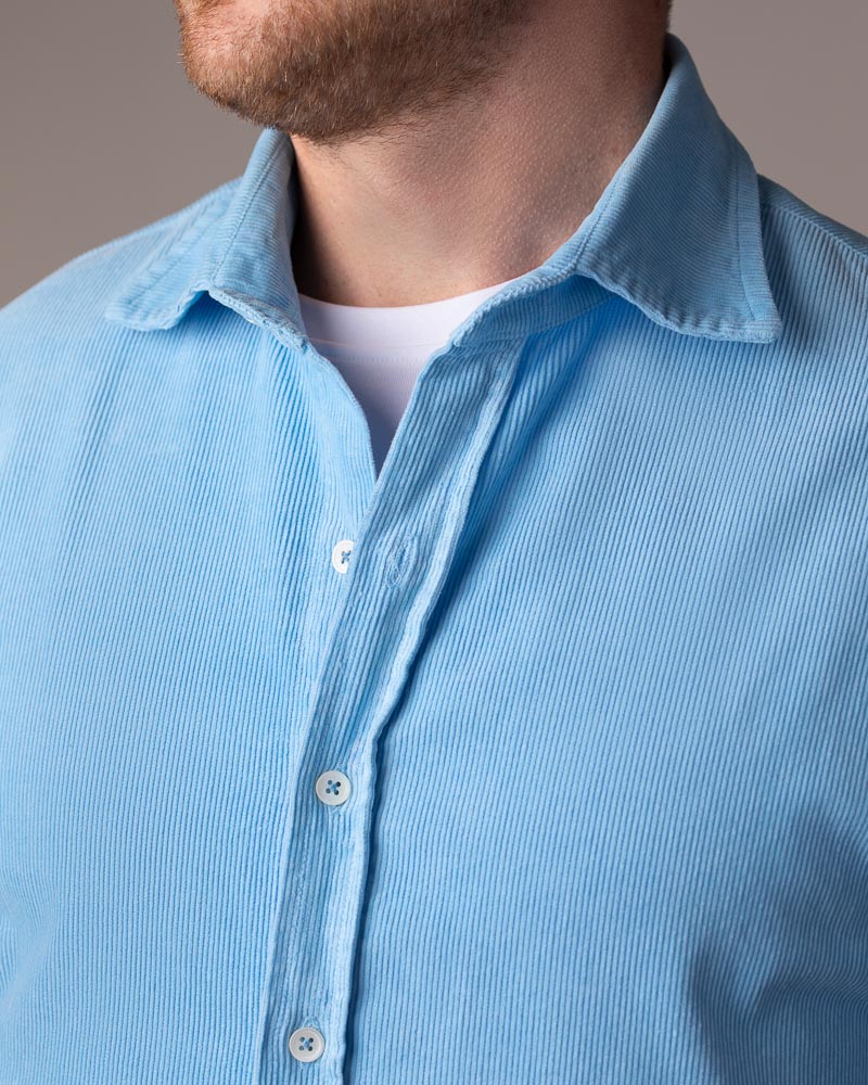 Buy Men's Cord Blue Shirts from Everett London UK online shop