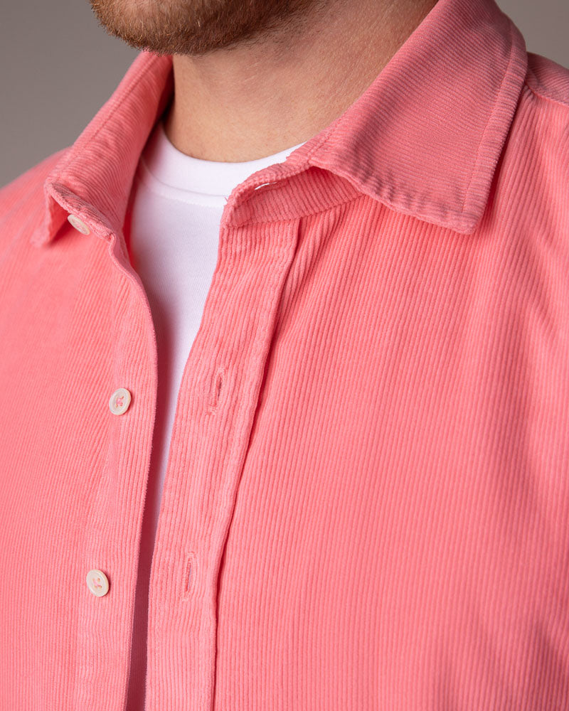 Buy Men's Cord Coral Shirts From Everett London UK